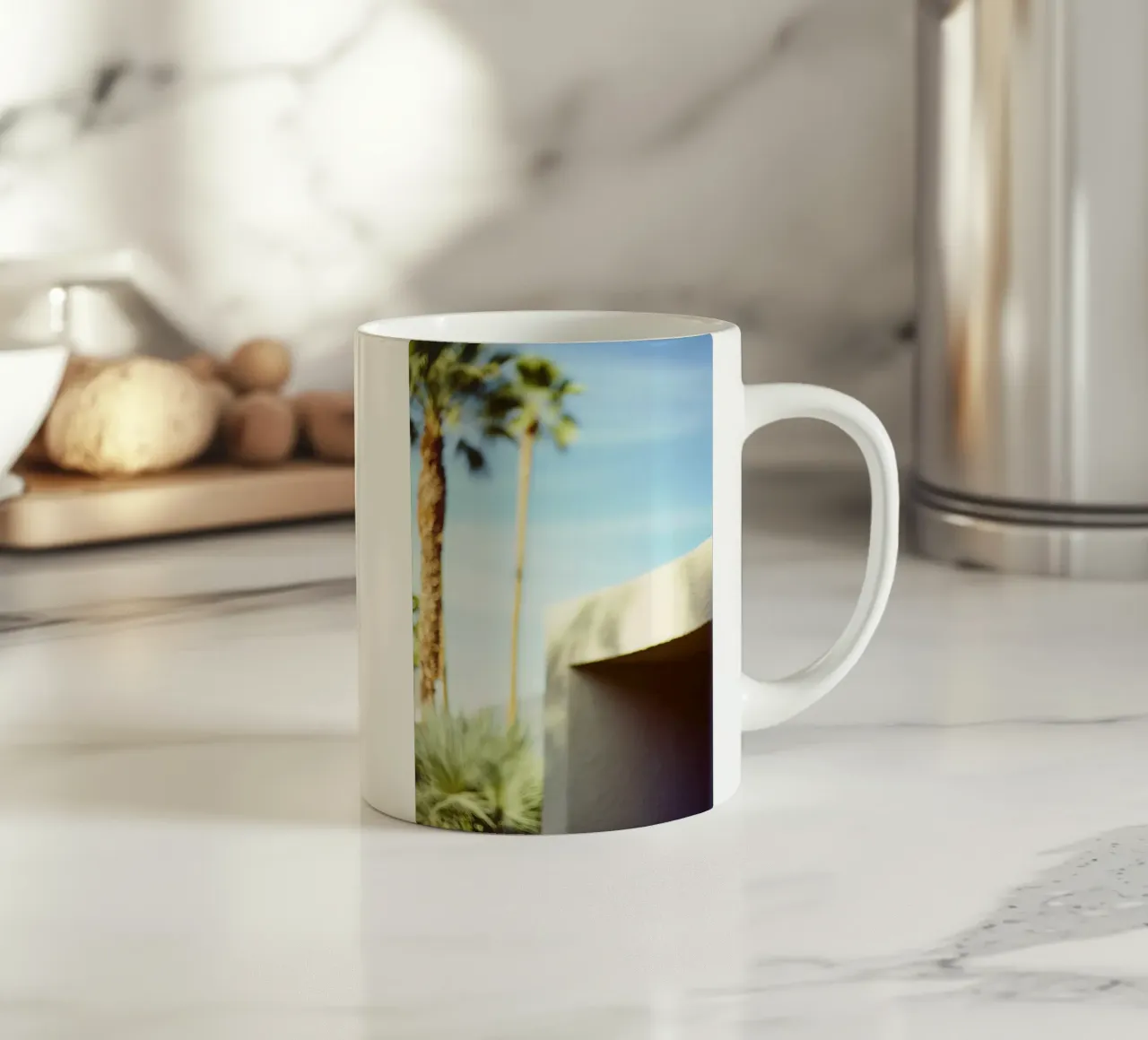 Blue & Palm Spring tazza in ceramica da Minimalistic