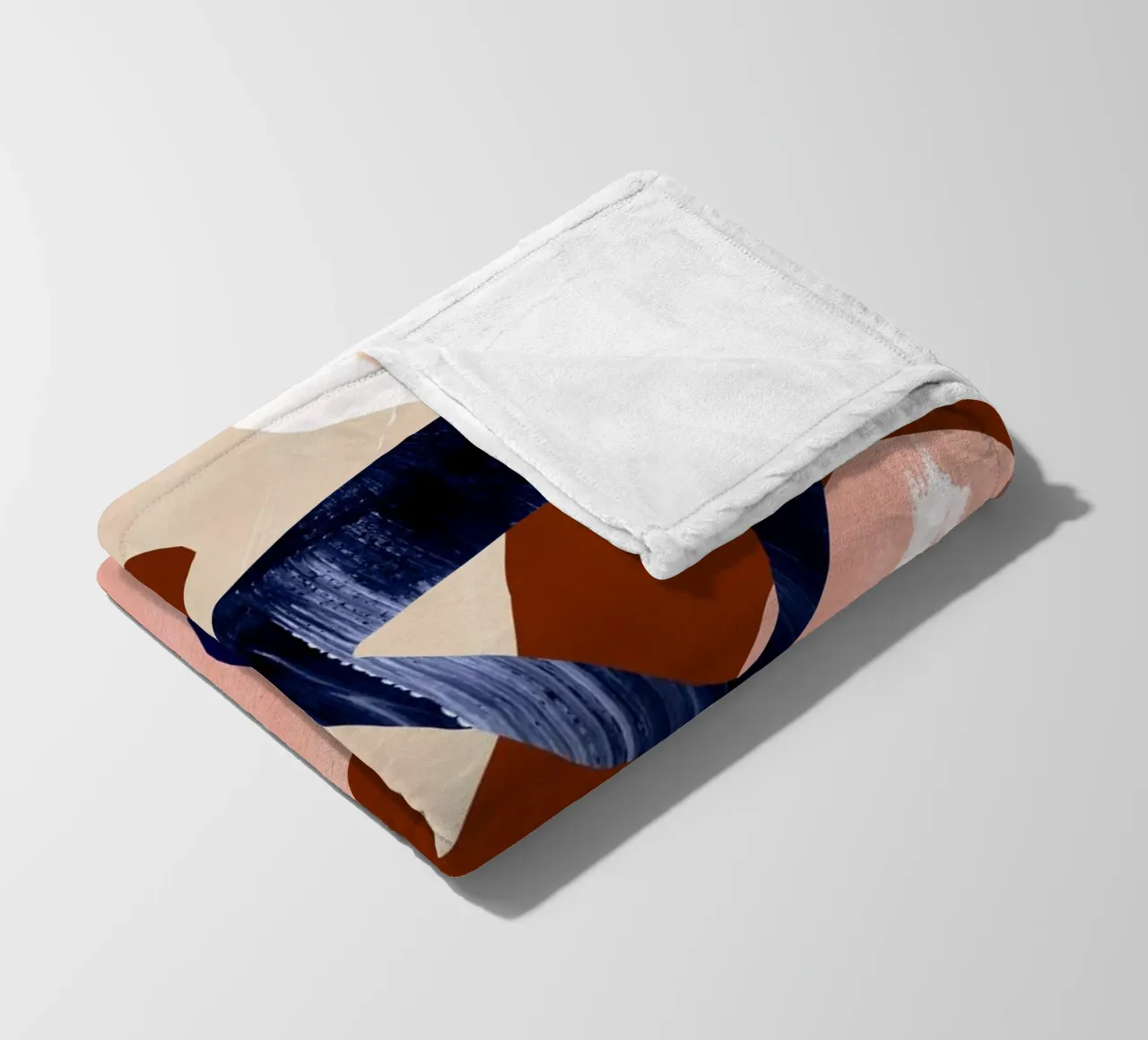 Oversized Red Blue Abstract Print fleece blanket by Violets Print House