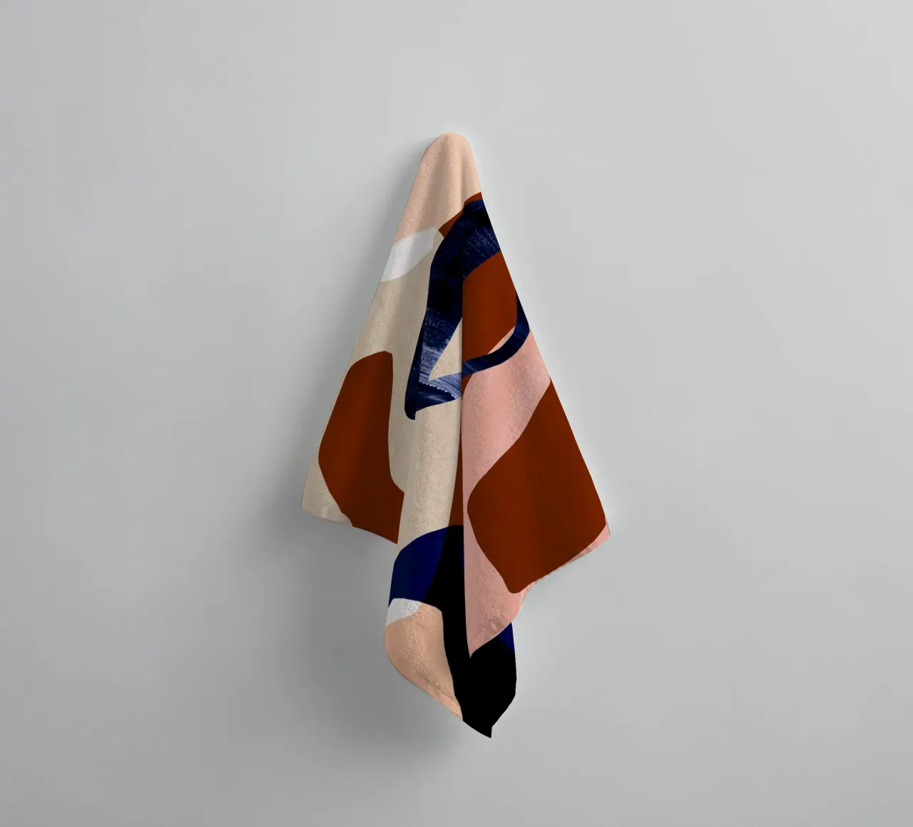 Oversized Rood Blauwe Abstracte Print badhanddoek van Violets Print House