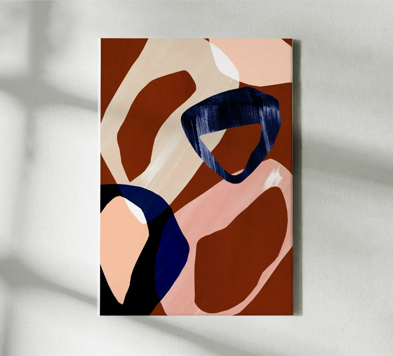 Oversized Rood Blauwe Abstracte Print canvas met Baklijst van Violets Print House