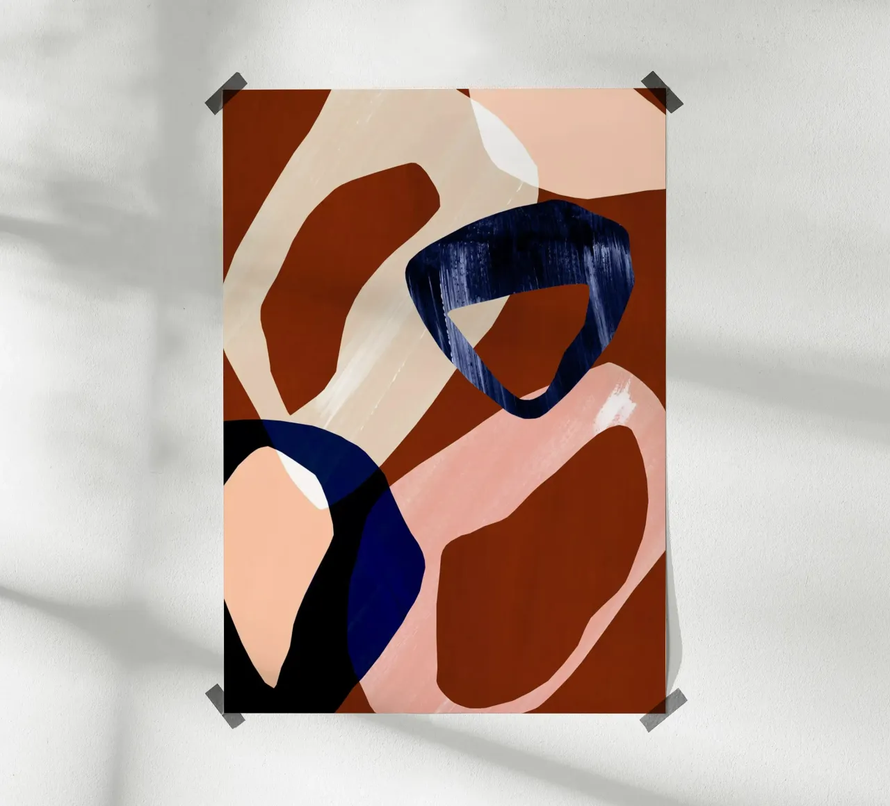 Oversized Rood Blauwe Abstracte Print hahnemühle van Violets Print House