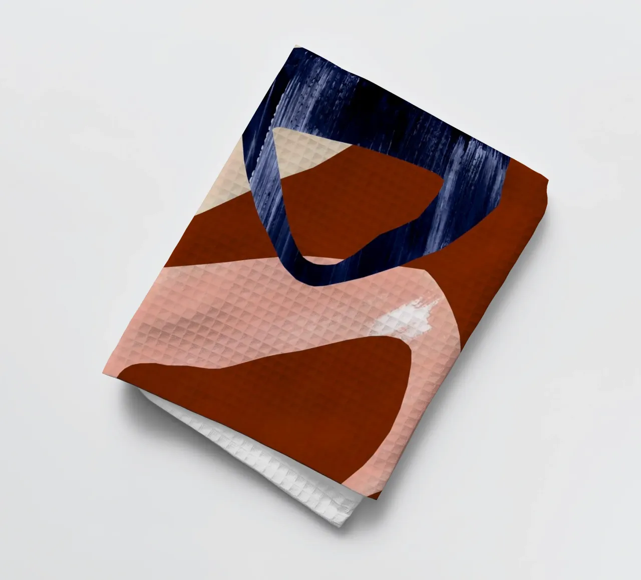 Impression abstraite surdimensionnée rouge et bleue torchon de Violets Print House