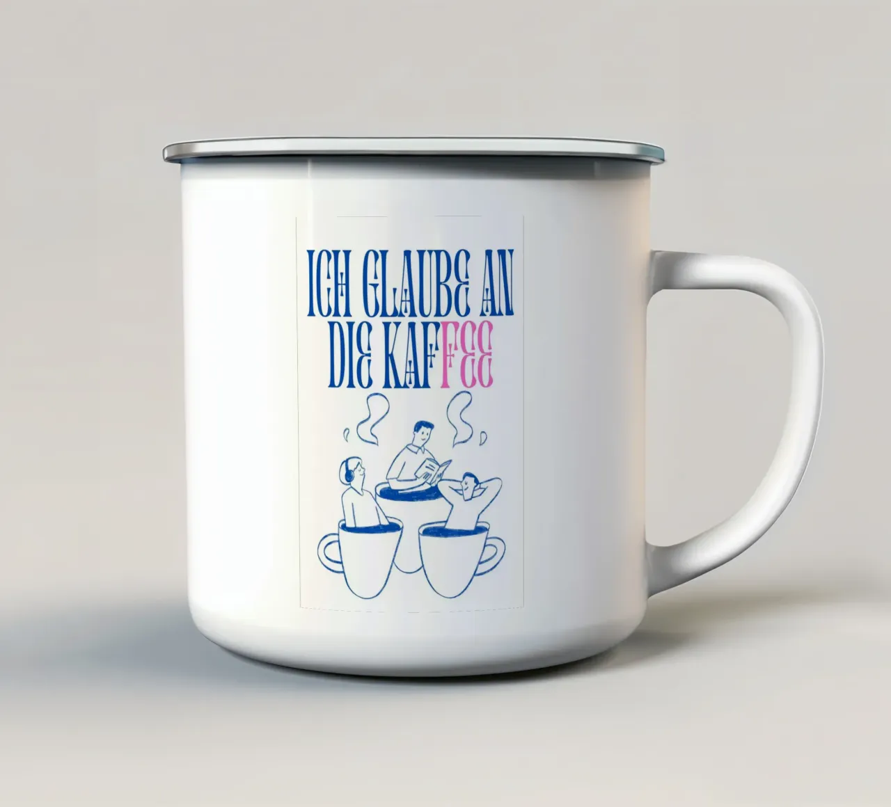 Ich glaube an die Kaffee tazza in smalto da Flosters