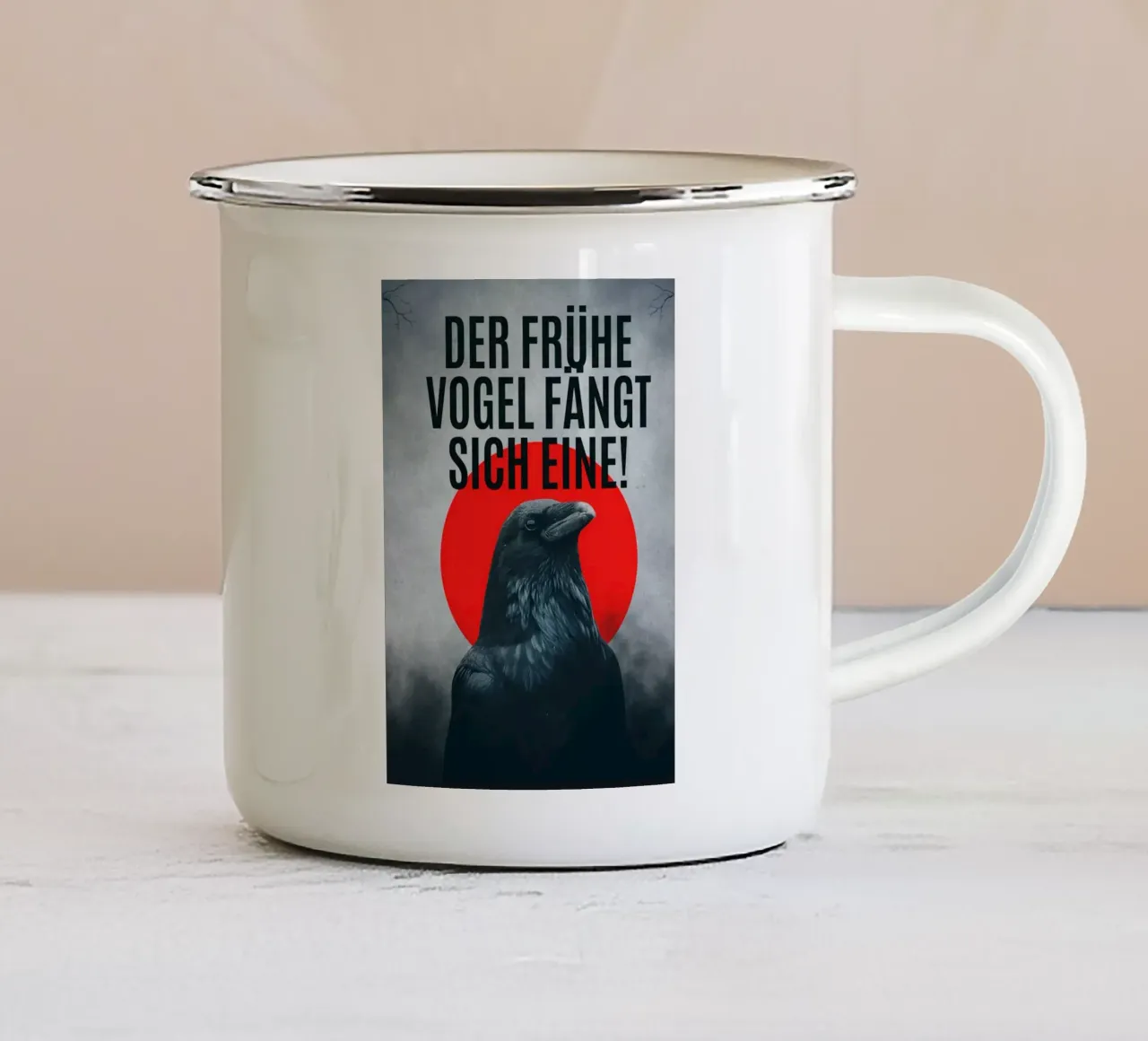 Der frühe Vogel fängt sich eine tazza in smalto da Flosters