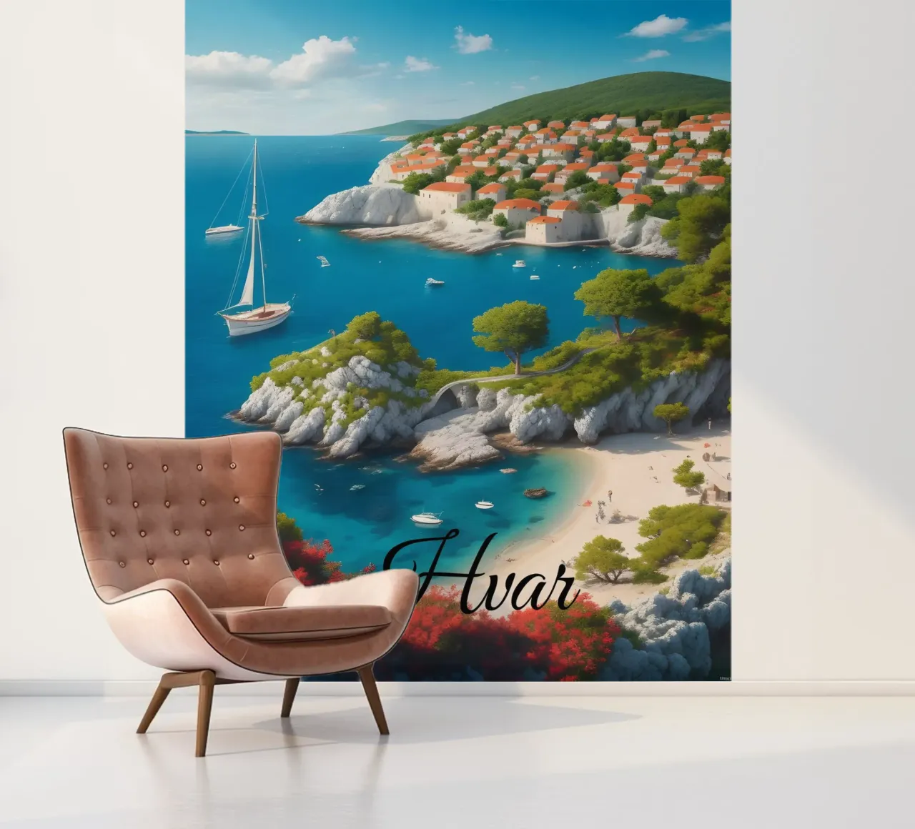 Hvar Coast Scene photo wallpaper by Charnwood Prints