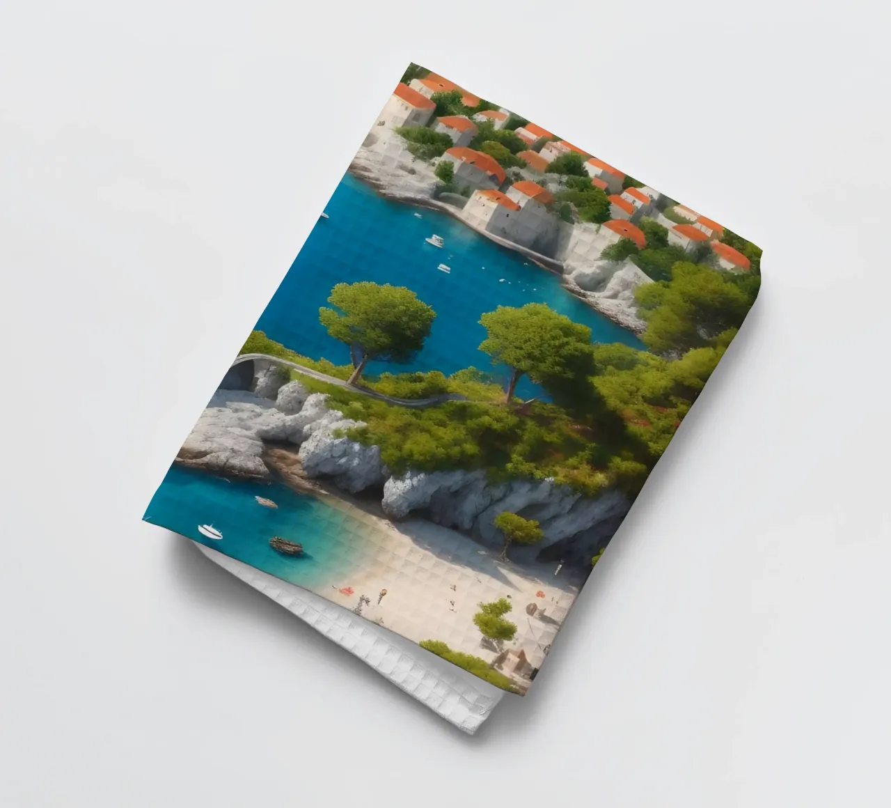 Scène de la côte de Hvar torchon de Charnwood Prints