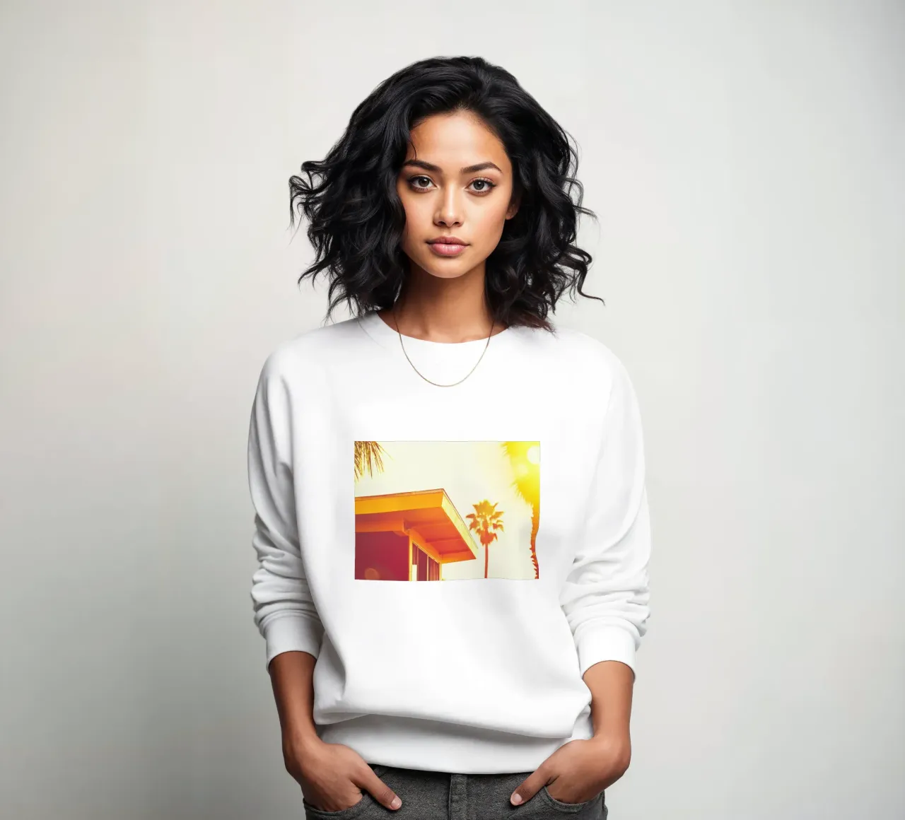 Yellow & Palm Spring Sweatshirt von Minimalistic