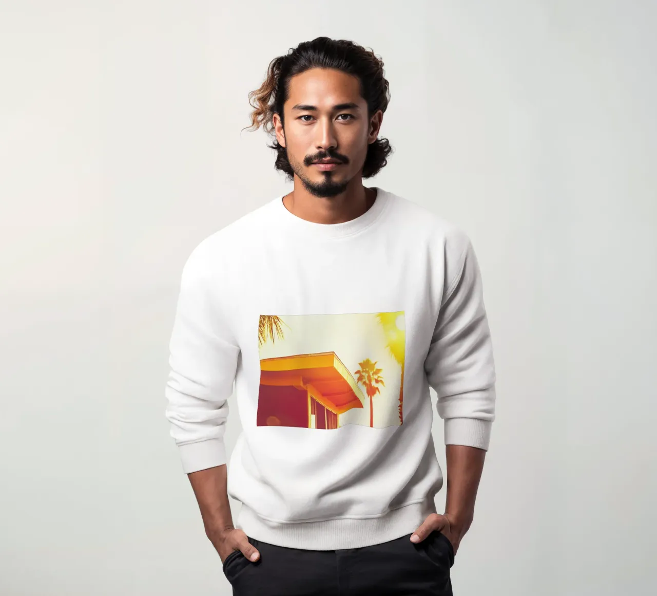 Yellow & Palm Spring Sweatshirt von Minimalistic