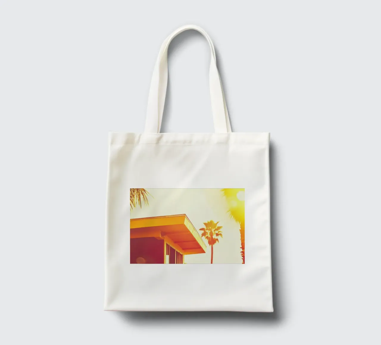 Yellow & Palm Spring borsa in juta da Affiches Minimalistes