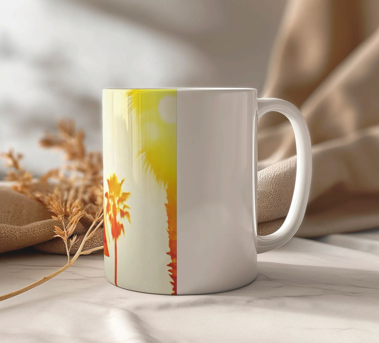 Yellow & Palm Spring tazza in ceramica da Minimalistic