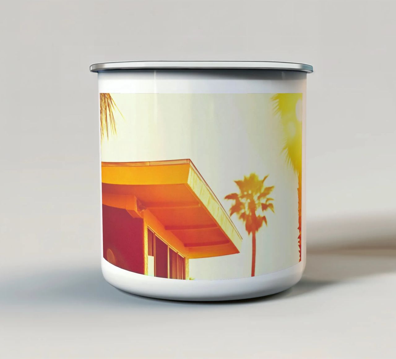 Yellow & Palm Spring tazza in smalto da Minimalistic