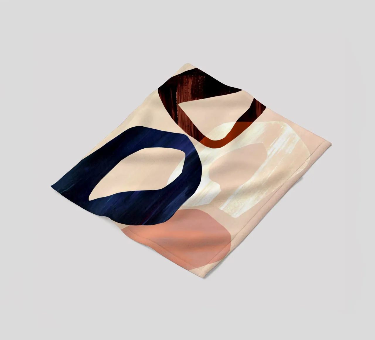 Neutral Oversized Abstract Art Print fleece blanket by Violets Print House