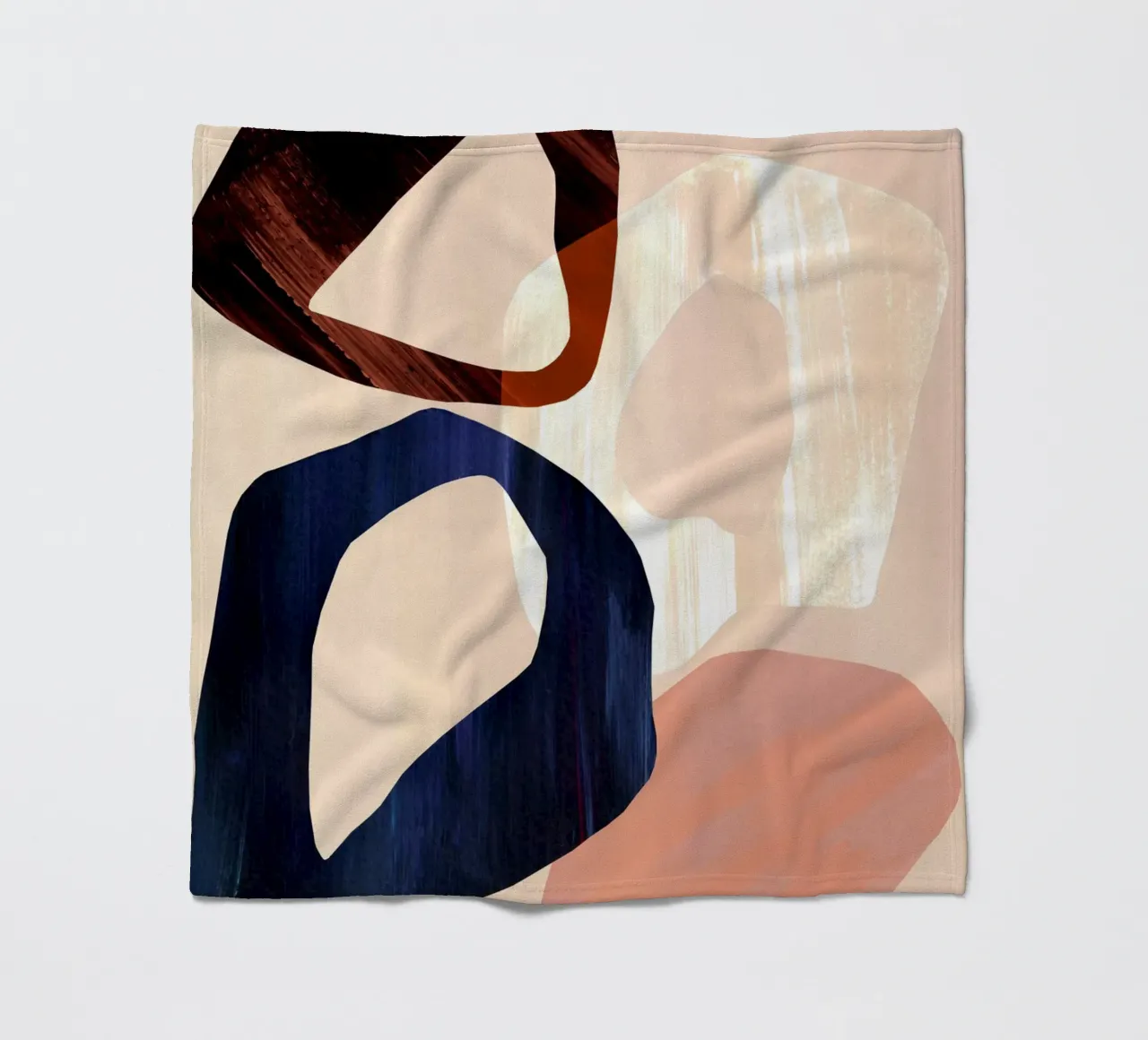 Neutral Oversized Abstract Art Print fleece blanket by Violets Print House