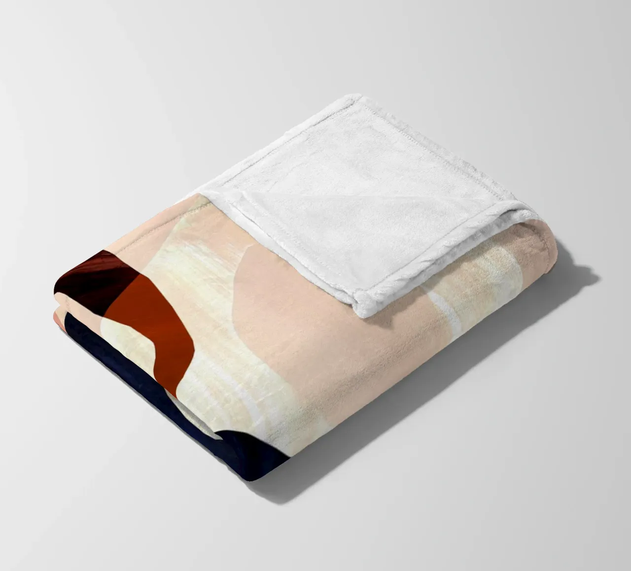 Neutral Oversized Abstract Art Print fleece blanket by Violets Print House