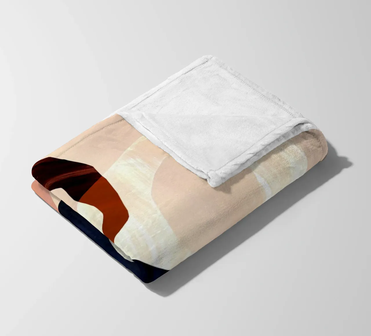 Neutral Oversized Abstract Art Print fleece blanket by Violets Print House