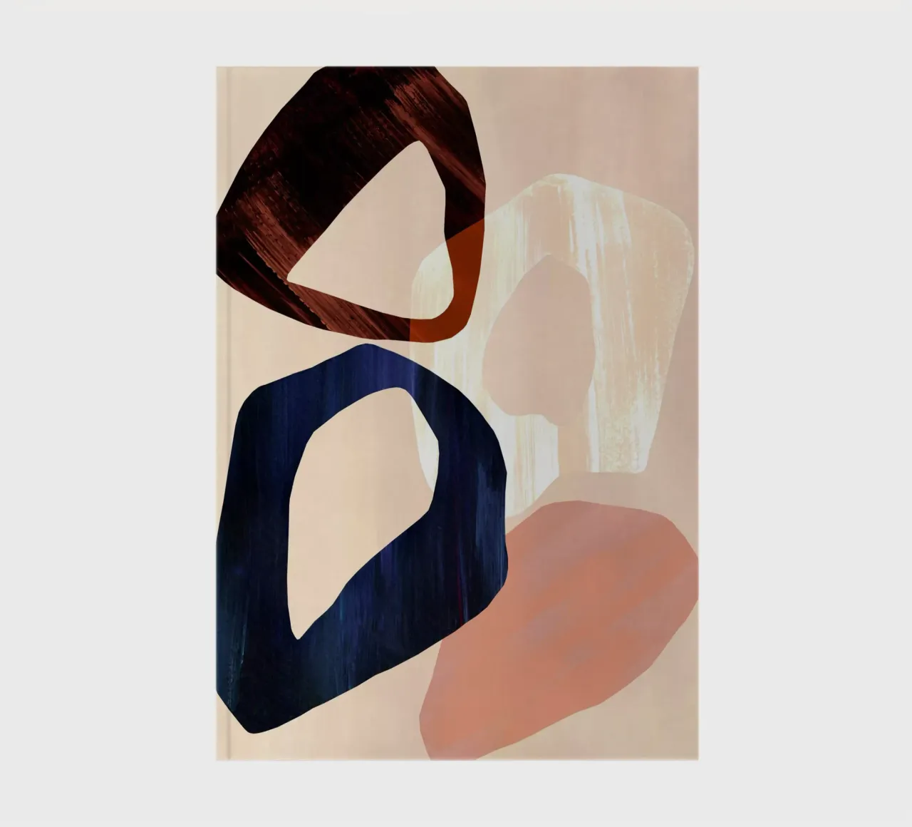Neutral Oversized Abstract Art Print notebook by Violets Print House