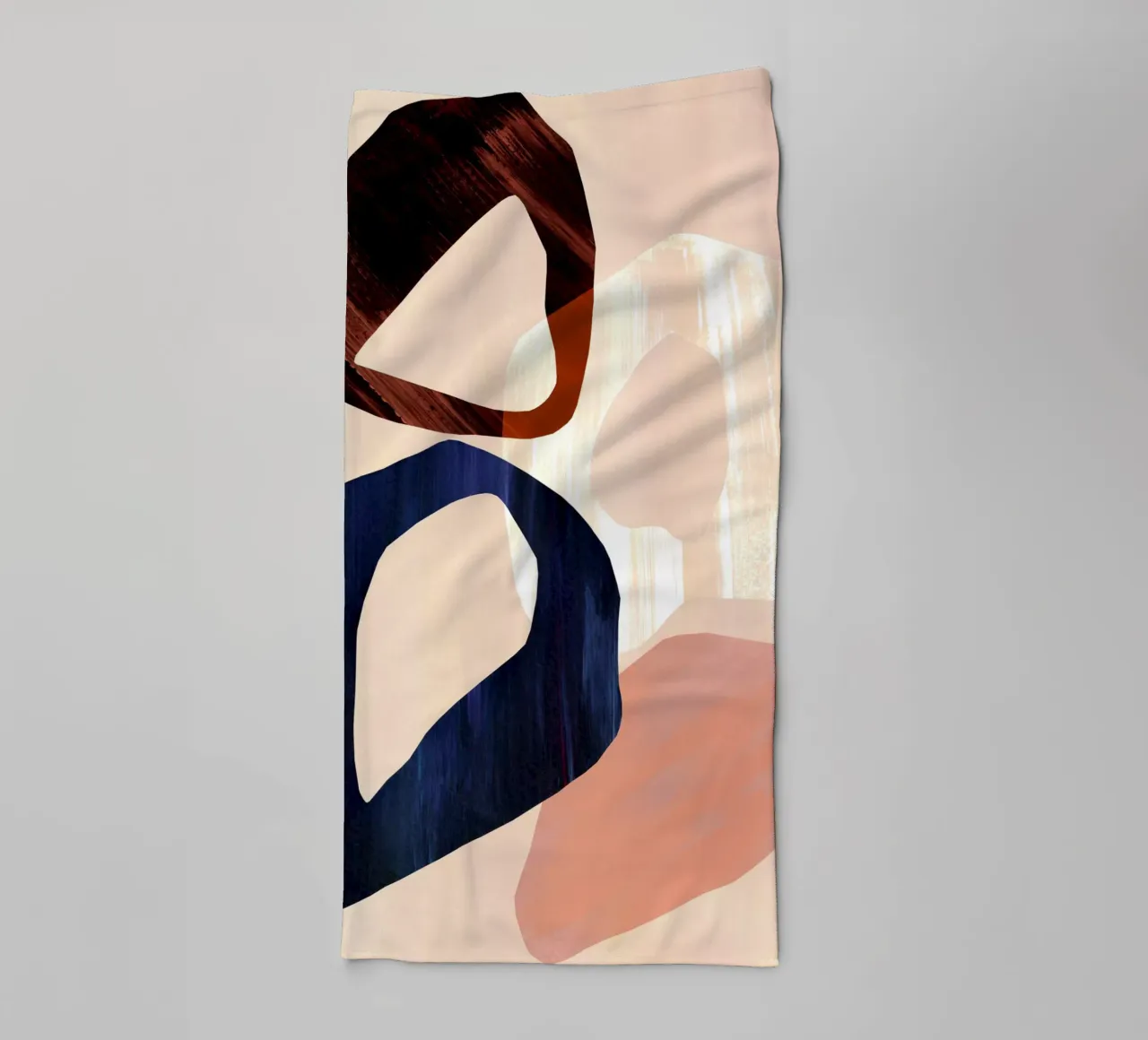 Neutral Oversized Abstract Art Print towel by Violets Print House