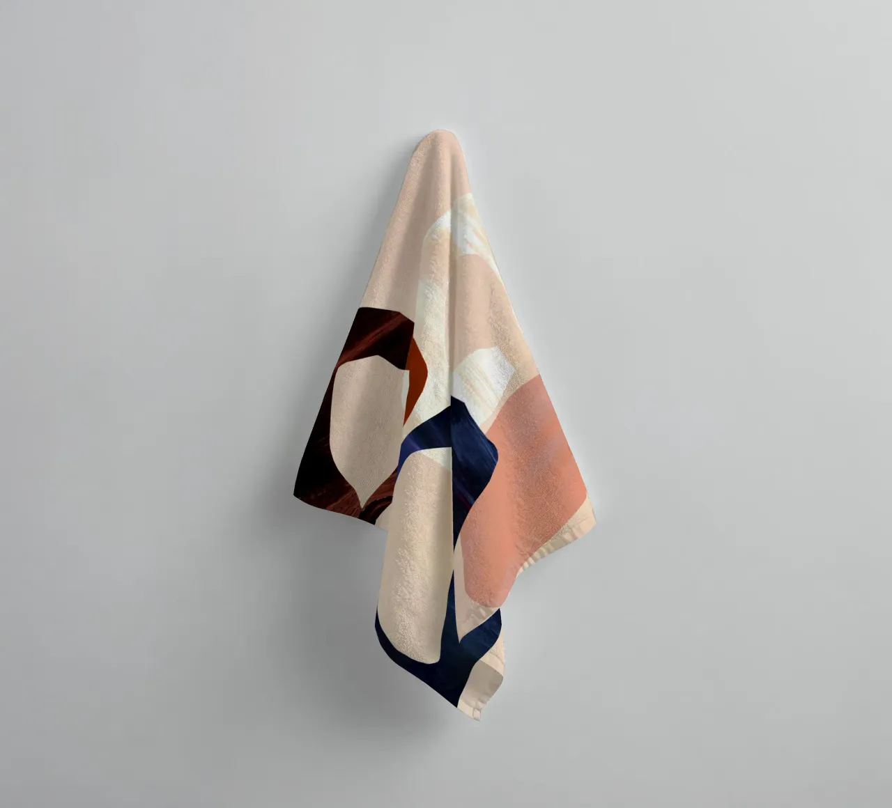 Neutral Oversized Abstract Art Print towel by Violets Print House
