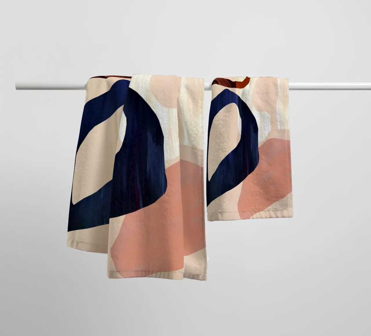 Neutral Oversized Abstract Art Print towel by Violets Print House