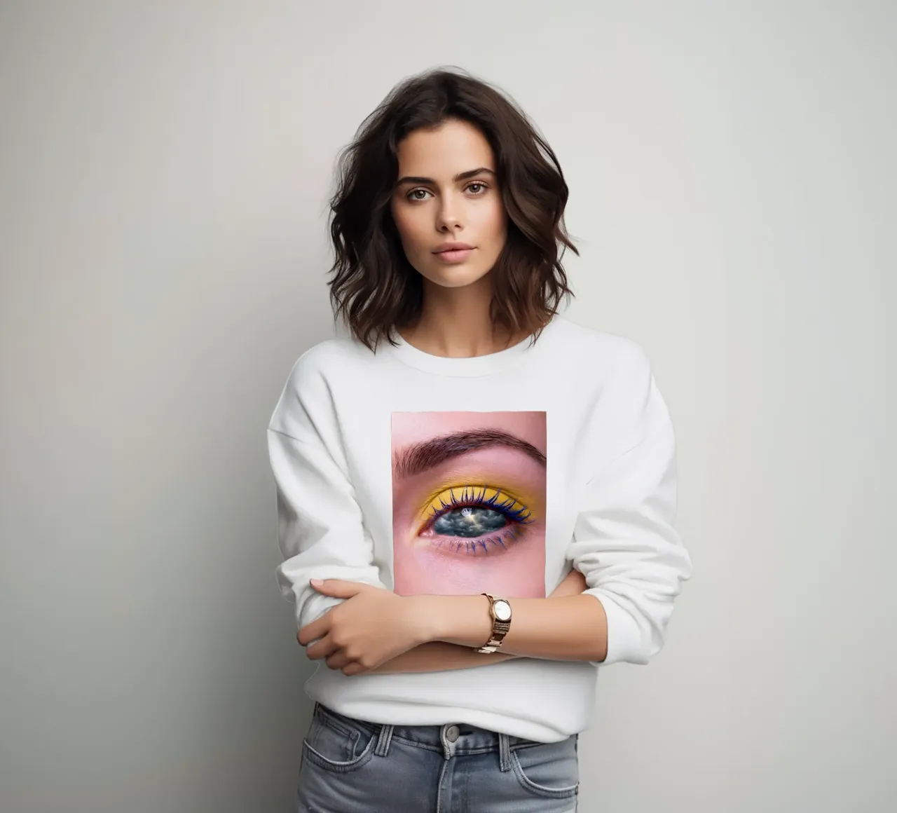 Storm in the Eye - Visione surreale con colori vivaci felpa da Cosmic Reverie Studio