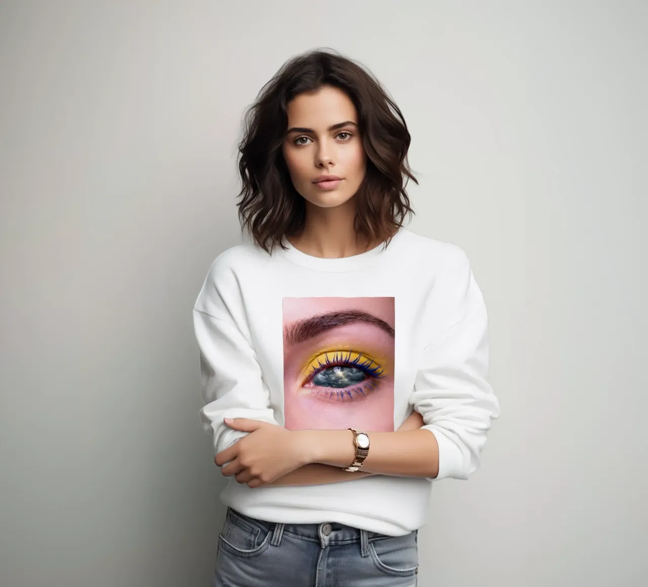 Storm in the Eye - Visione surreale con colori vivaci felpa da Cosmic Reverie Studio