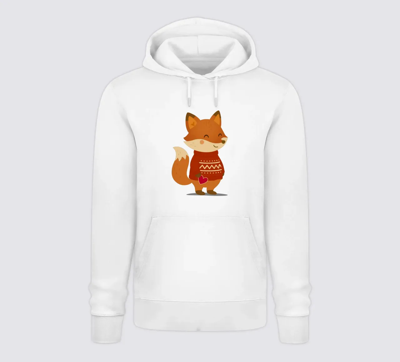 Simpatica volpe in maglione con cuore felpa con cappuccio da NA/MO