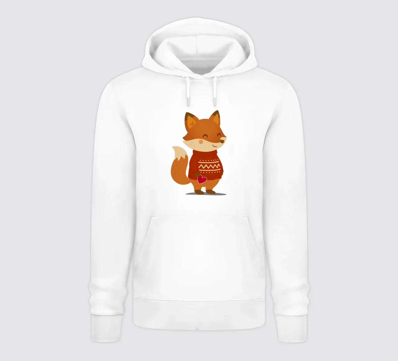 Simpatica volpe in maglione con cuore felpa con cappuccio da NA/MO
