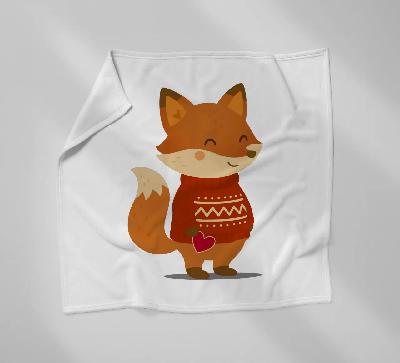 Simpatica volpe in maglione con cuore coperta in pile da NA/MO