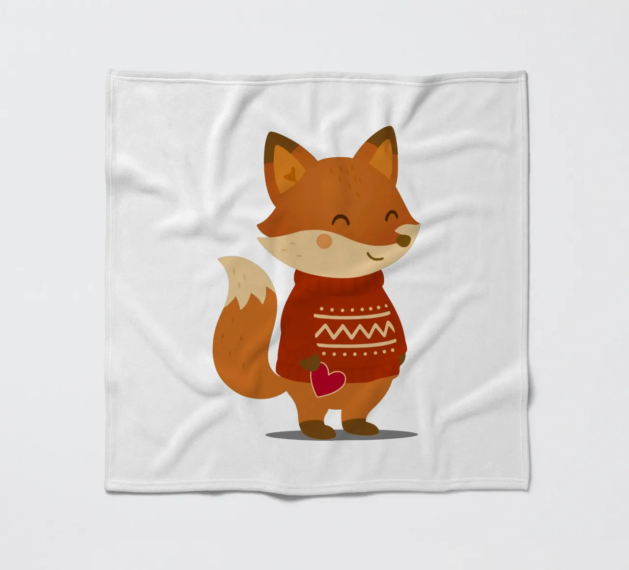 Simpatica volpe in maglione con cuore coperta in pile da NA/MO