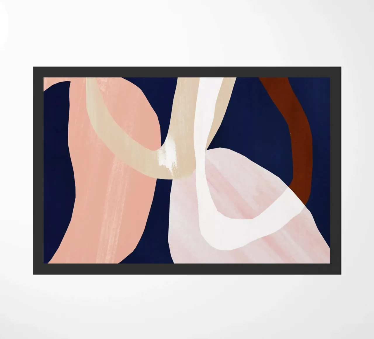 Dark Abstract Circle Art Print doormat by Violets Print House