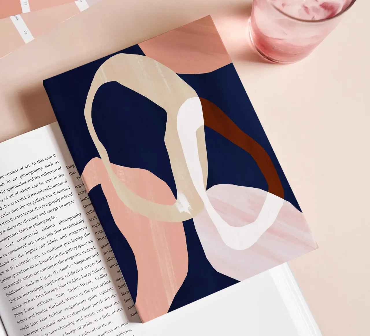 Dark Abstract Circle Art Print notebook by Violets Print House