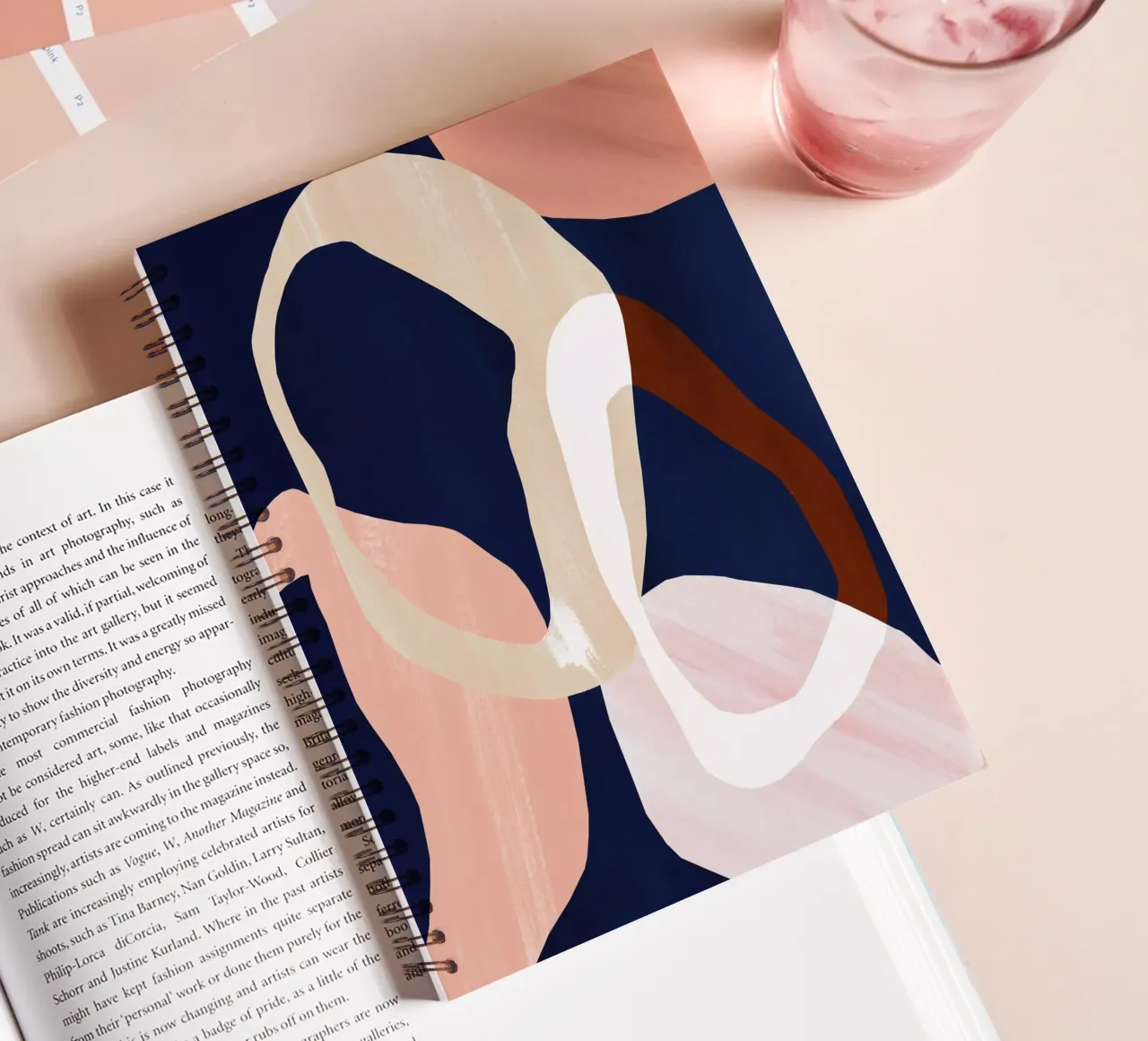 Dark Abstract Circle Art Print spiral notebook by Violets Print House