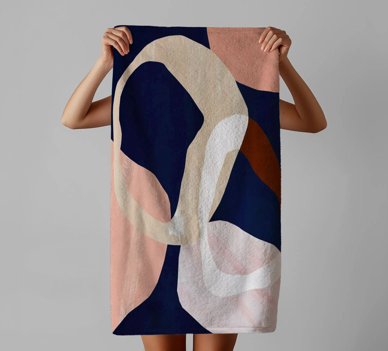 Dark Abstract Circle Art Print towel by Violets Print House