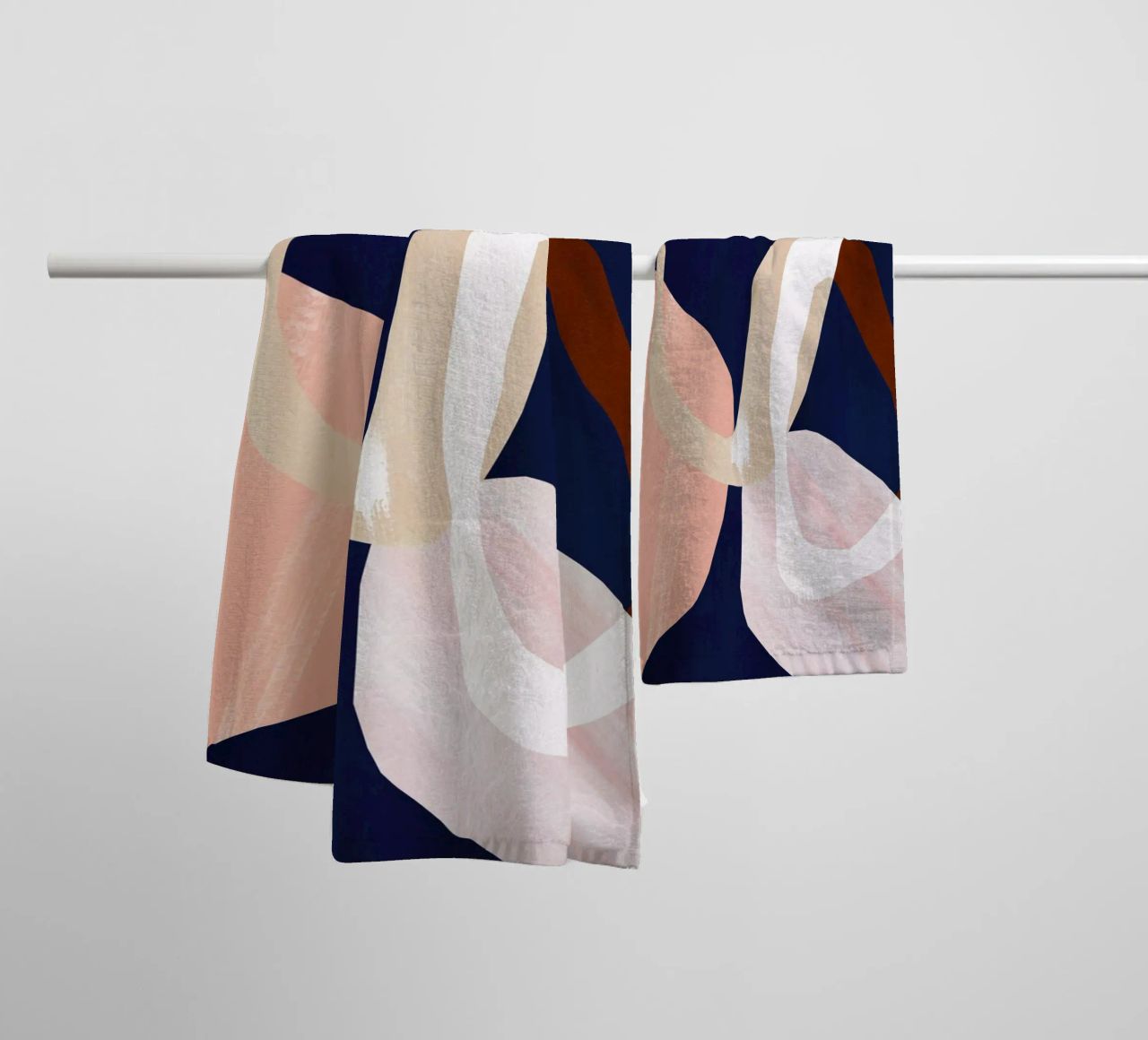 Dark Abstract Circle Art Print towel by Violets Print House