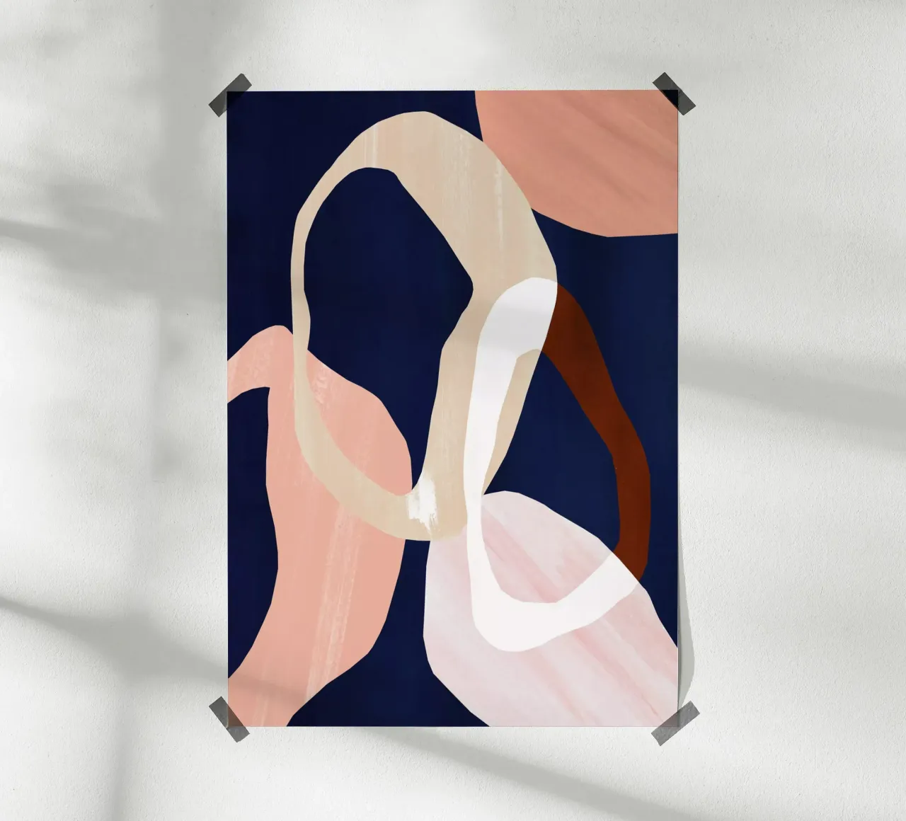 Donkere abstracte cirkel kunstdruk poster met aluminium frame van Violets Print House