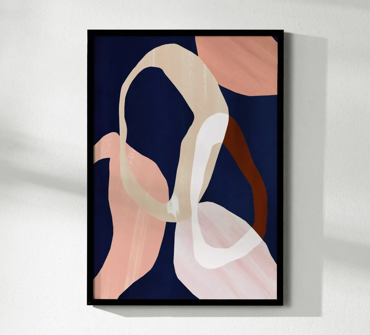Donkere abstracte cirkel kunstdruk poster met aluminium frame van Violets Print House