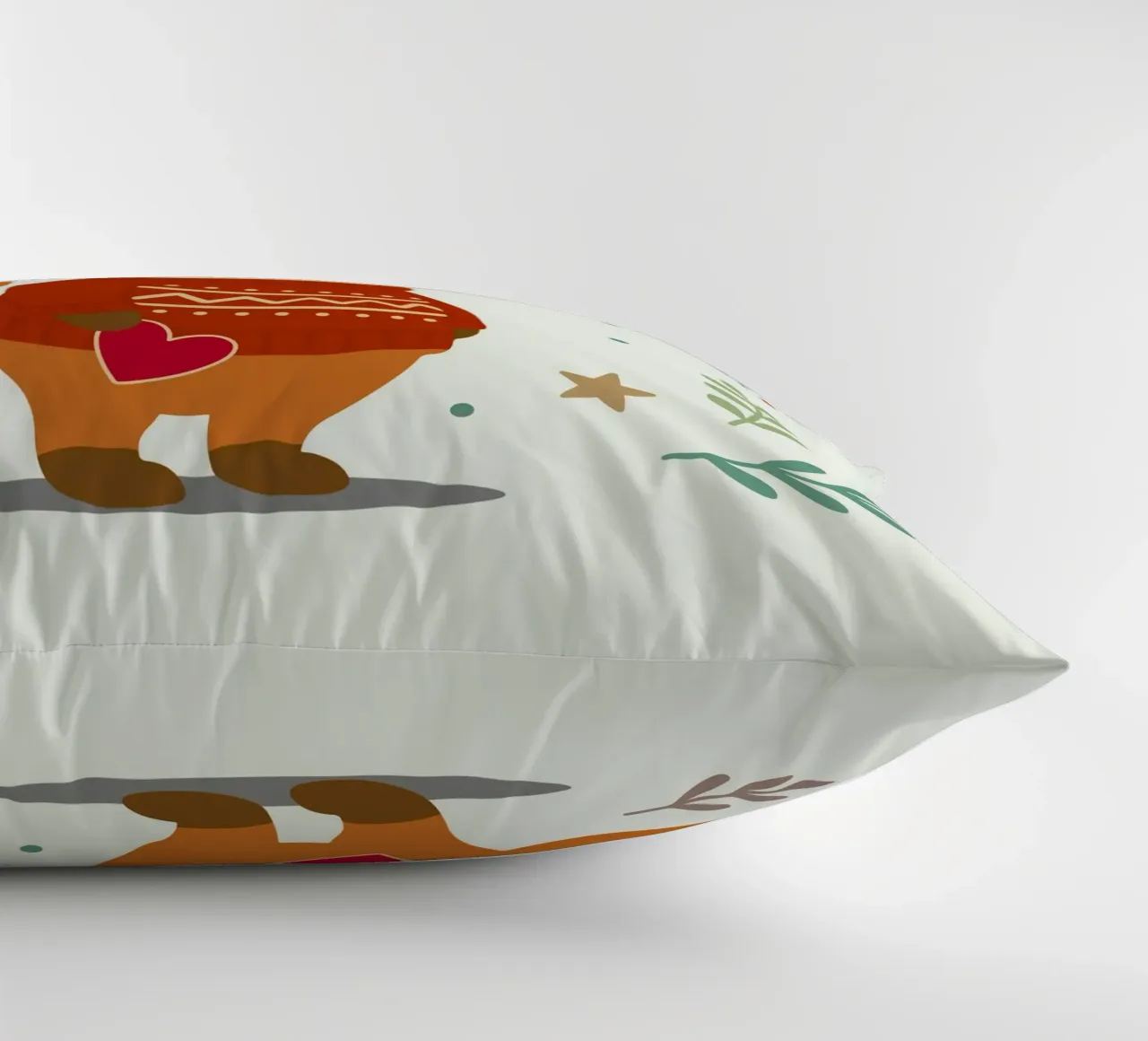 Simpatica volpe in maglione con cuore cuscino da NA/MO