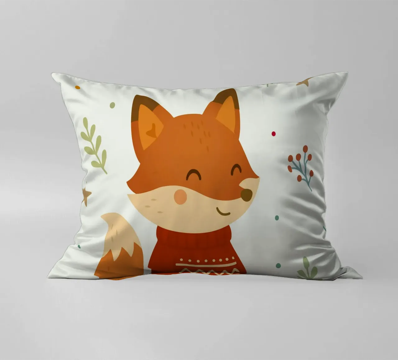 Simpatica volpe in maglione con cuore cuscino da NA/MO