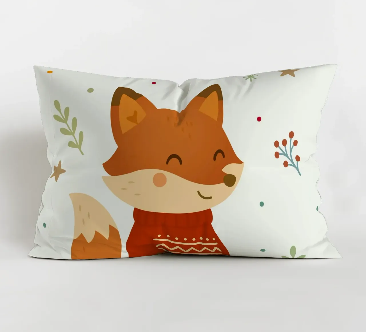 Simpatica volpe in maglione con cuore cuscino da NA/MO