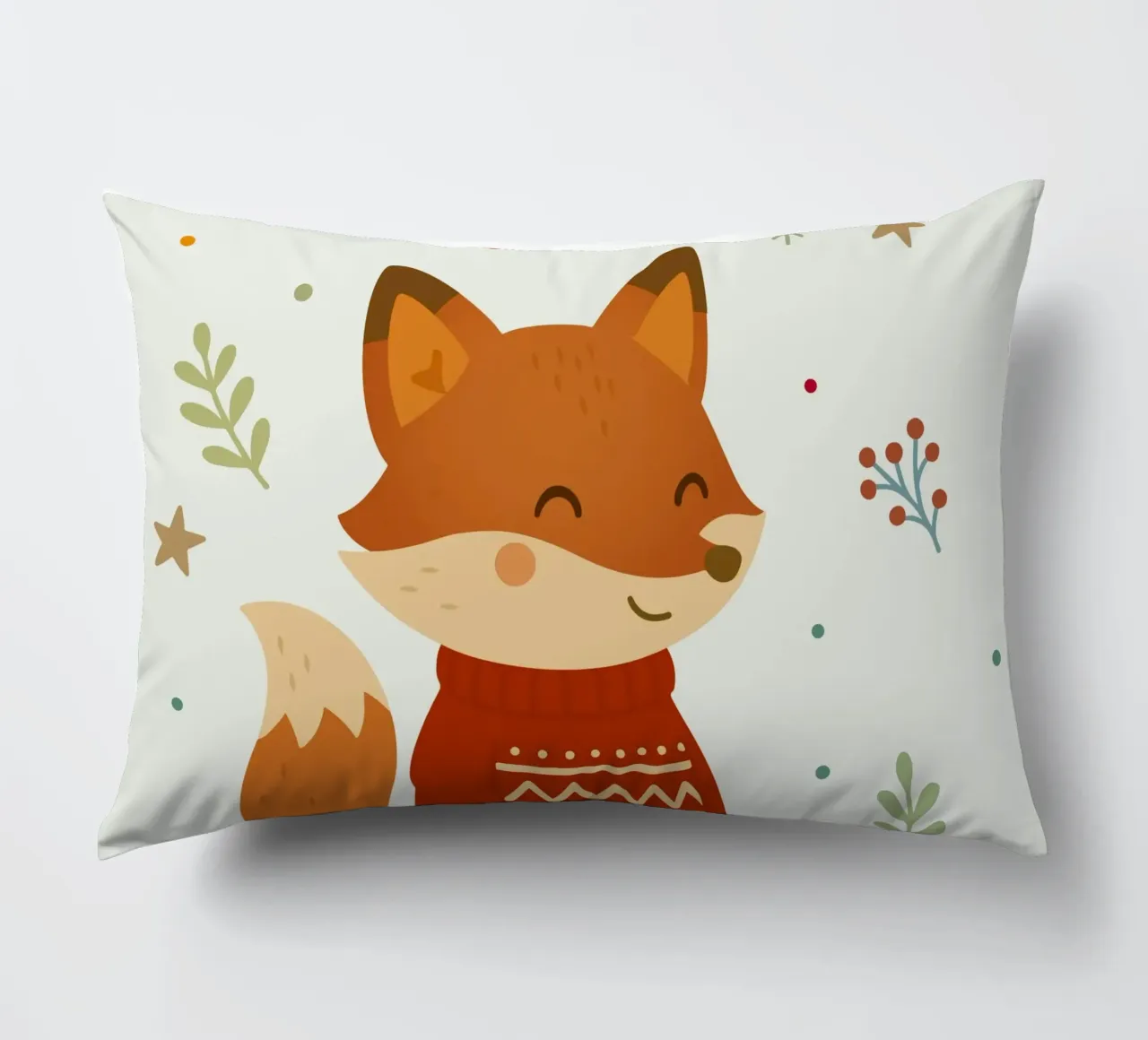 Simpatica volpe in maglione con cuore cuscino da NA/MO