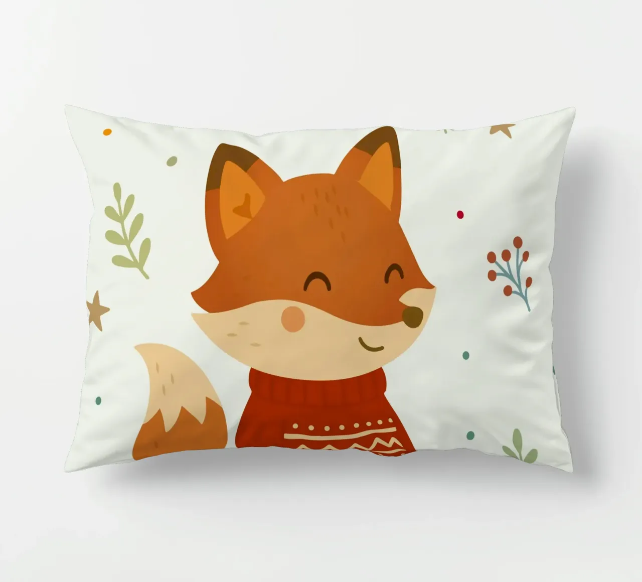 Simpatica volpe in maglione con cuore cuscino da NA/MO