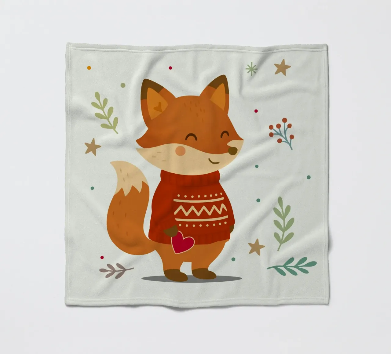 Simpatica volpe in maglione con cuore coperta in pile da NA/MO