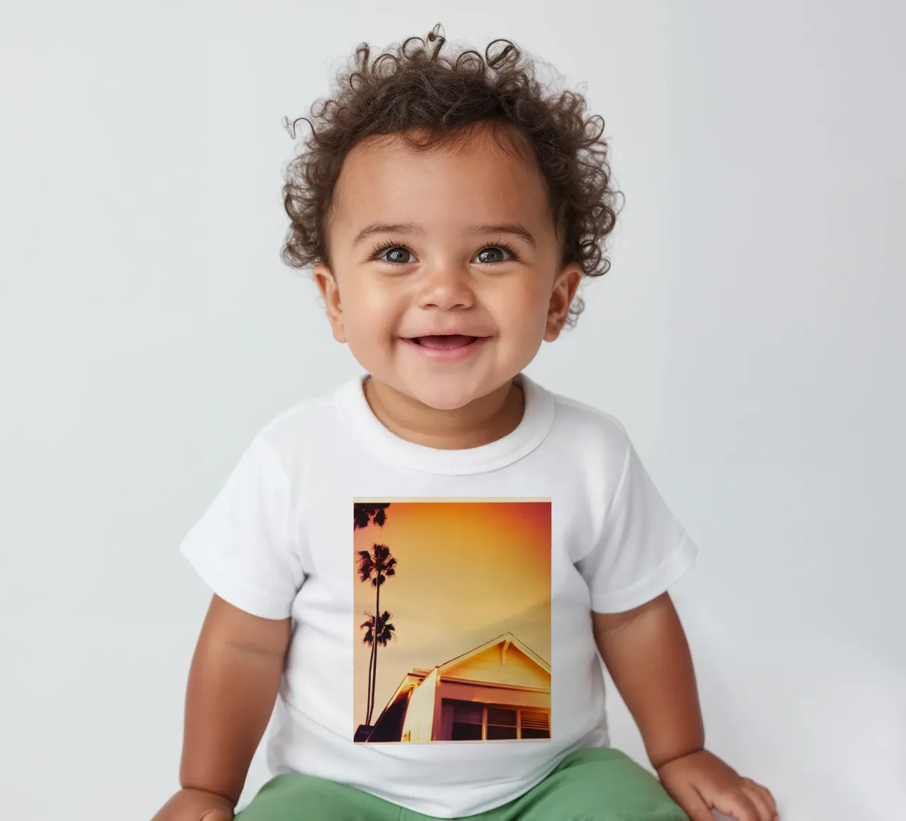Orange Los Angeles baby t-shirt by Affiches Minimalistes