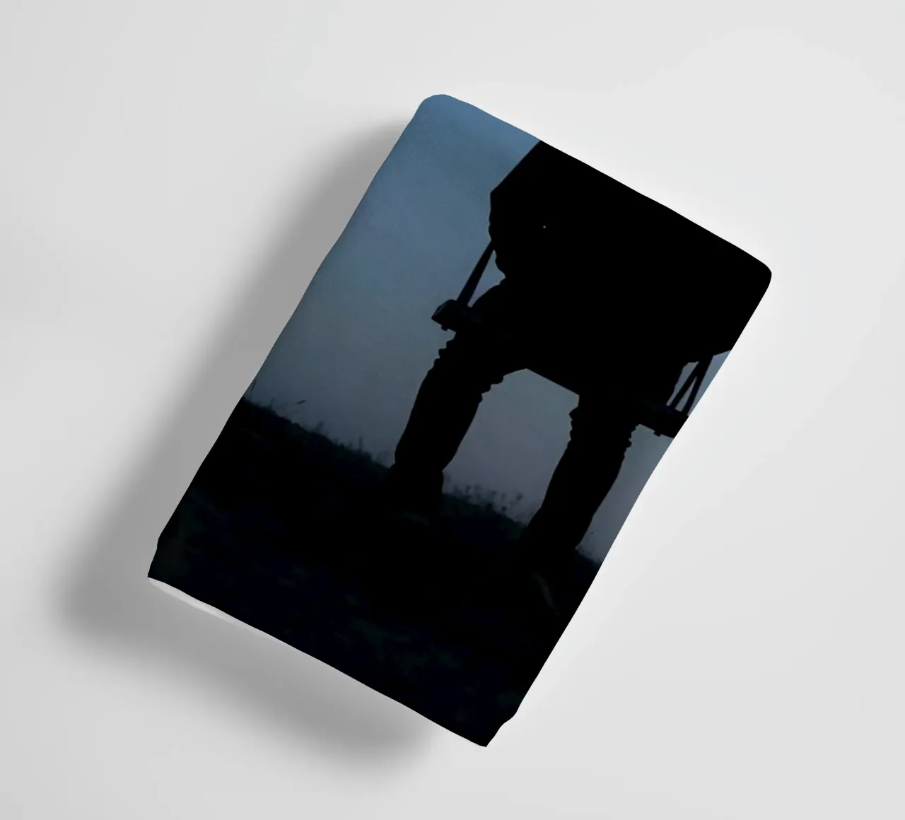 Cosmic Memory: Surreal Night Swing Under Crescent Moon towel by Cosmic Reverie Studio