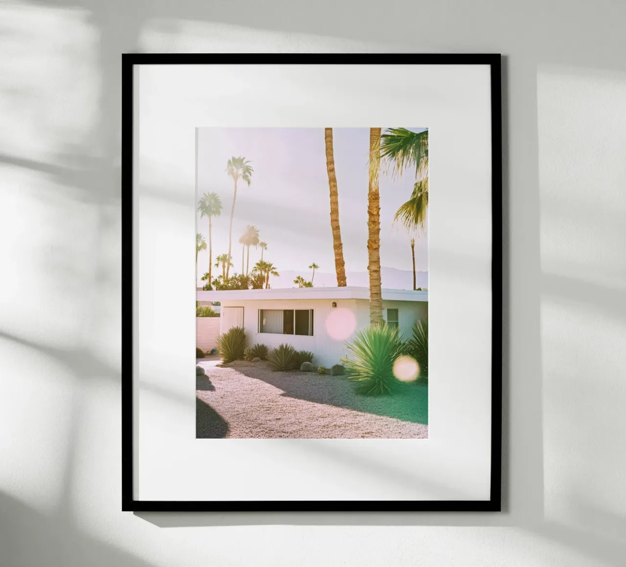 Palm Spring House poster with wooden frame by Affiches Minimalistes