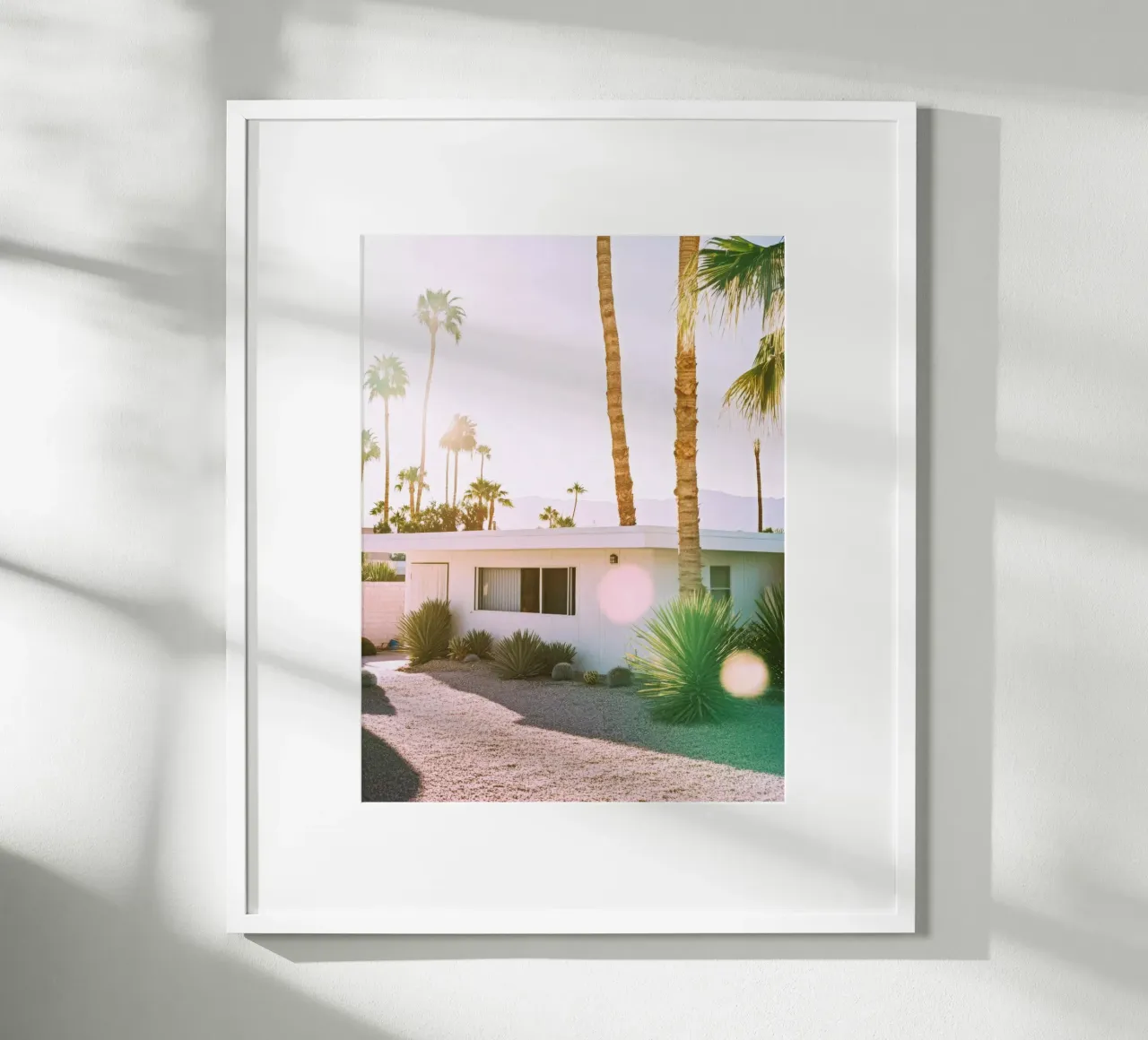 Palm Spring House poster with wooden frame by Affiches Minimalistes