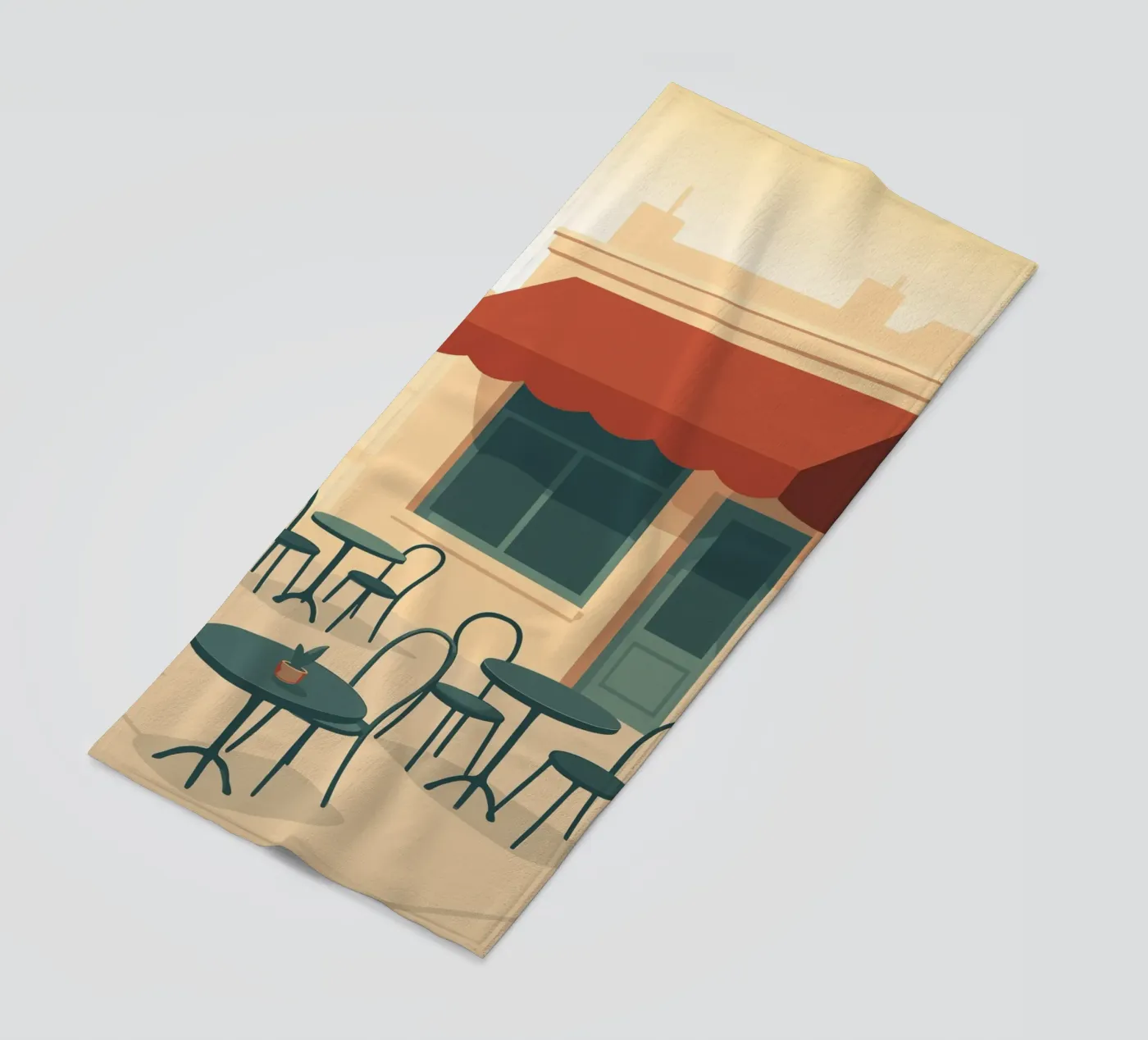 Café beach towel by minimalist designs