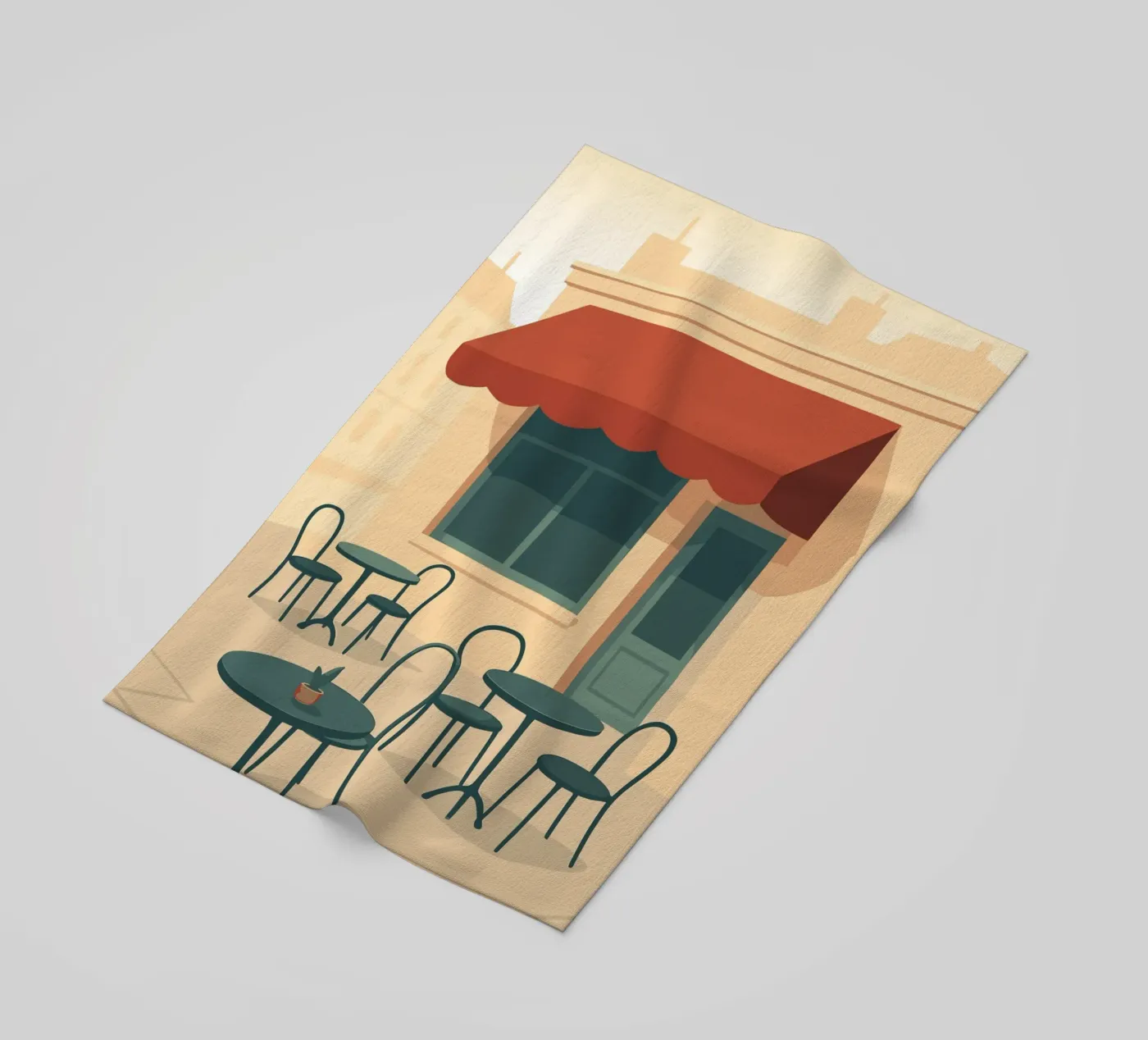 Café beach towel by minimalist designs
