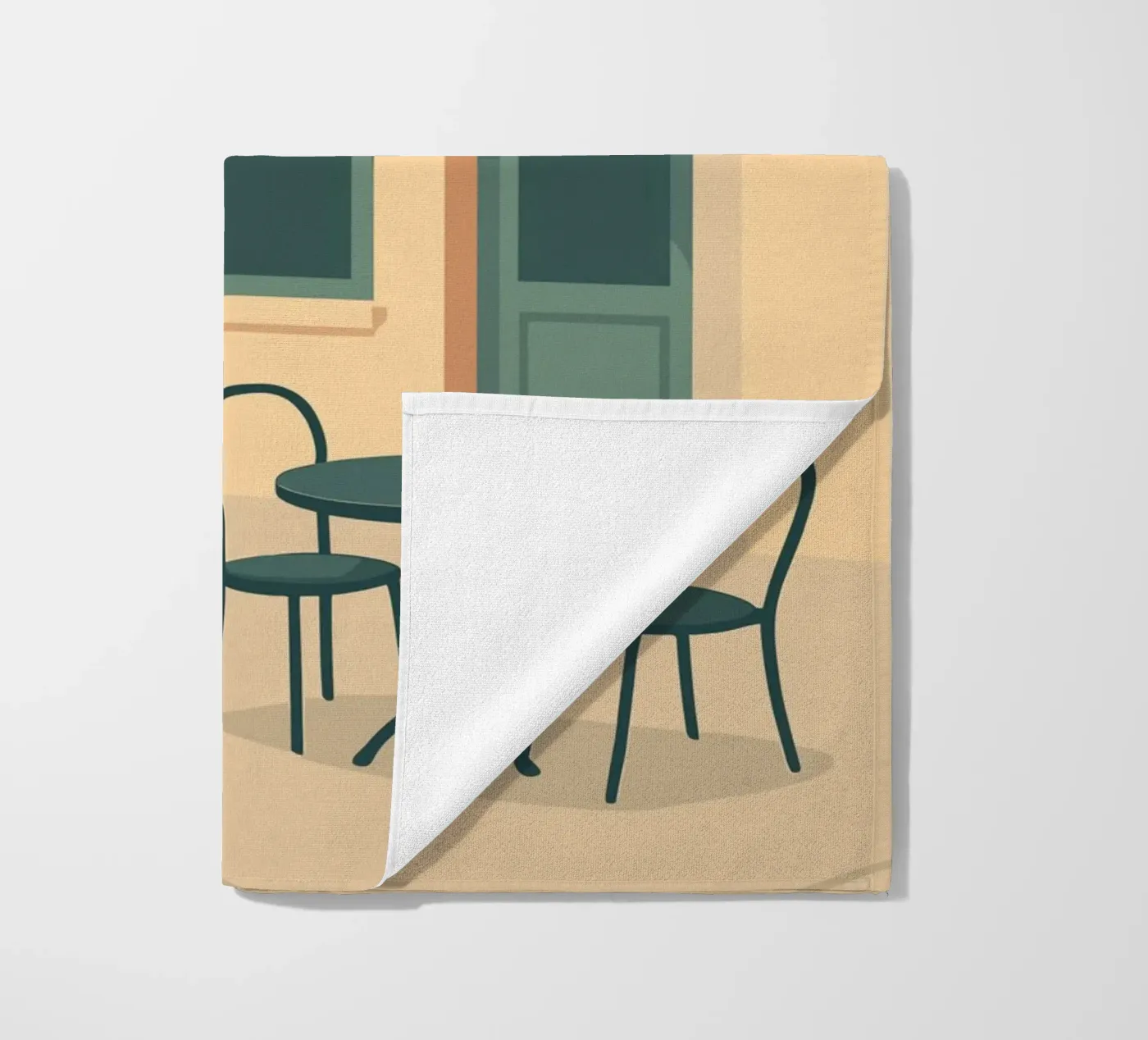 Café beach towel by minimalist designs
