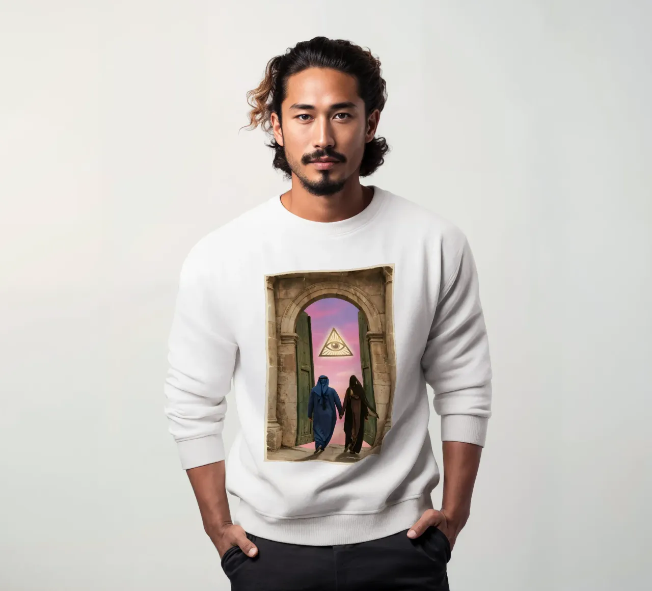 Gateway of Light: Symbolic Surreal Journey Into the Unknown sweatshirt by Cosmic Reverie Studio
